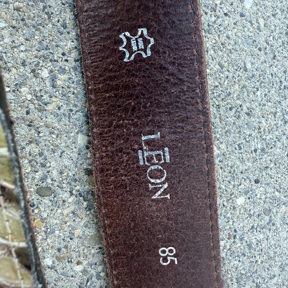 Leon size S made in Italy Lux snakeskin and leather Textured Women's Belt - Picture 5 of 15